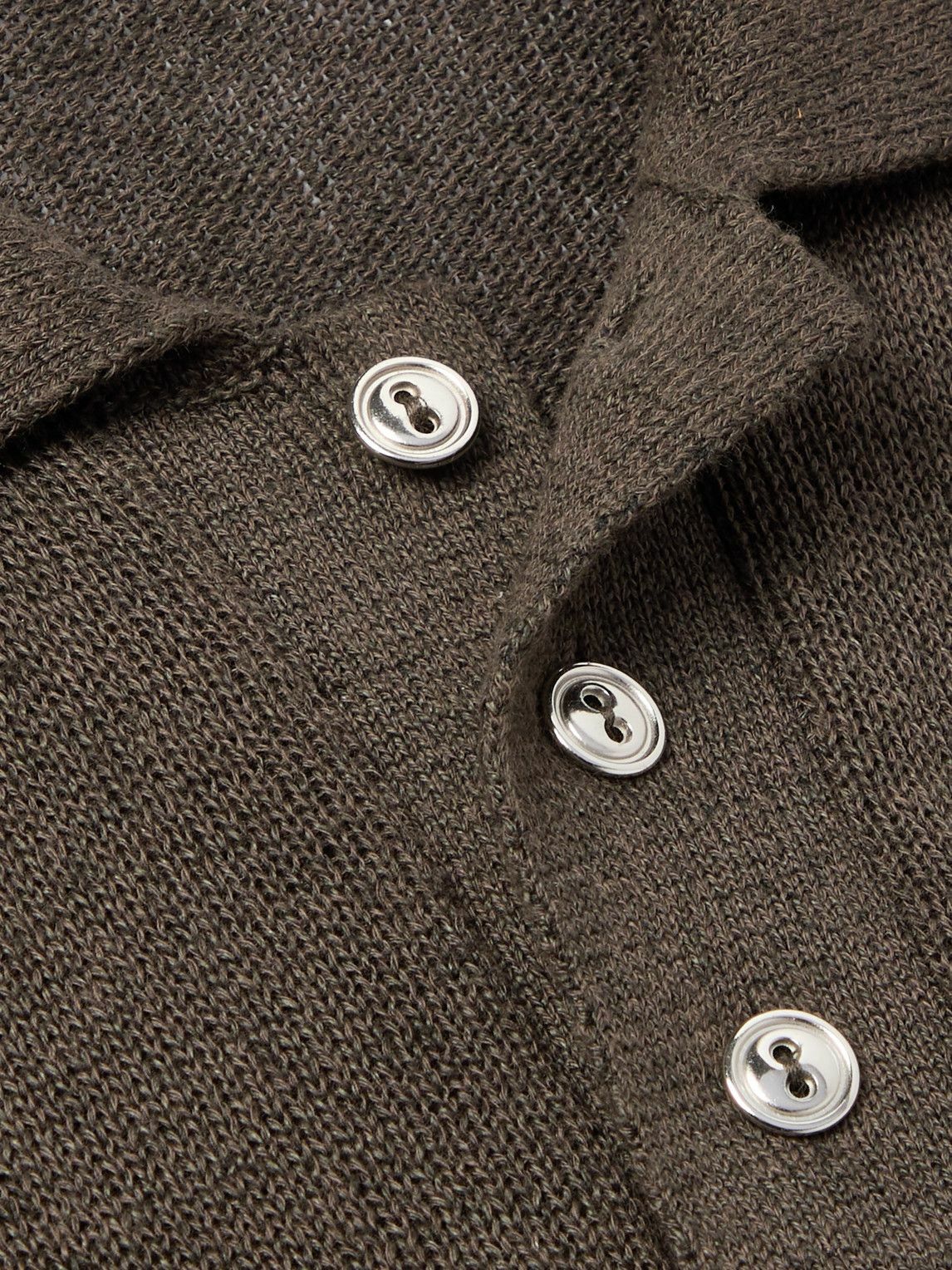Bottega Veneta - Terry-Trimmed Linen and Cotton-Blend Polo Shirt - Brown
