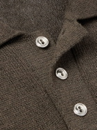 Bottega Veneta - Terry-Trimmed Linen and Cotton-Blend Polo Shirt - Brown