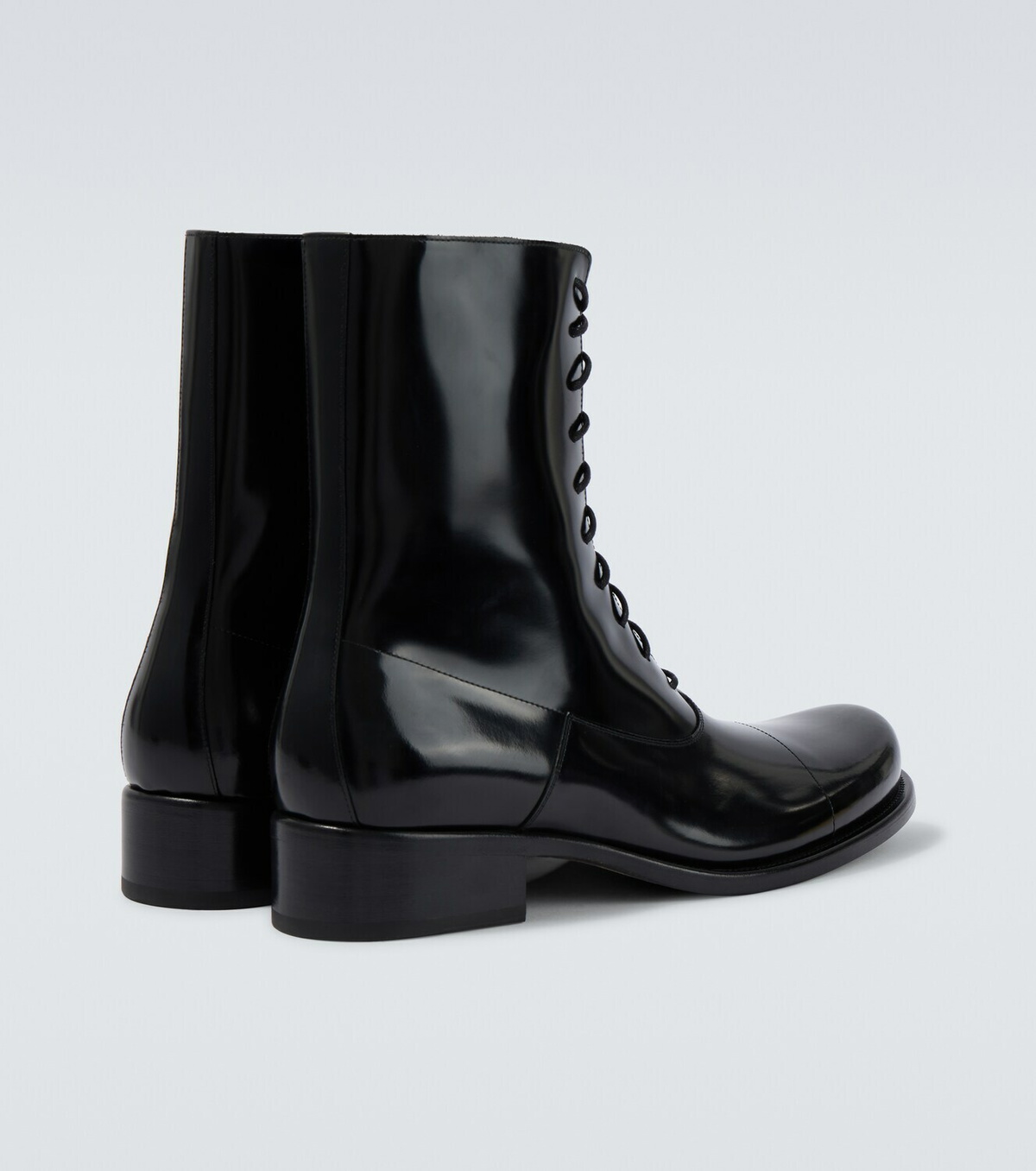 The Row Kai patent leather lace-up boots
