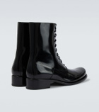 The Row Kai patent leather lace-up boots