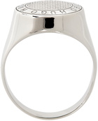 Hugo Silver Round Engraved Logo Ring