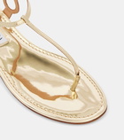 Aquazzura Almost Bare metallic leather thong sandals