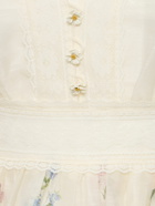 ZIMMERMANN Natura V Neck Linen Silk Mini Dress