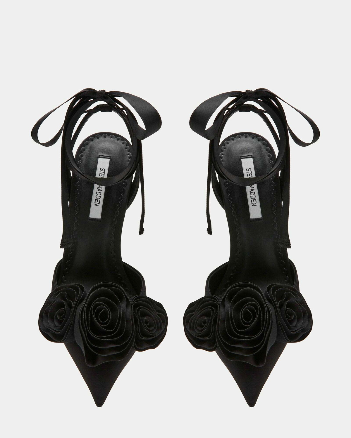 Steve Madden Rosie Heels in Black Satin