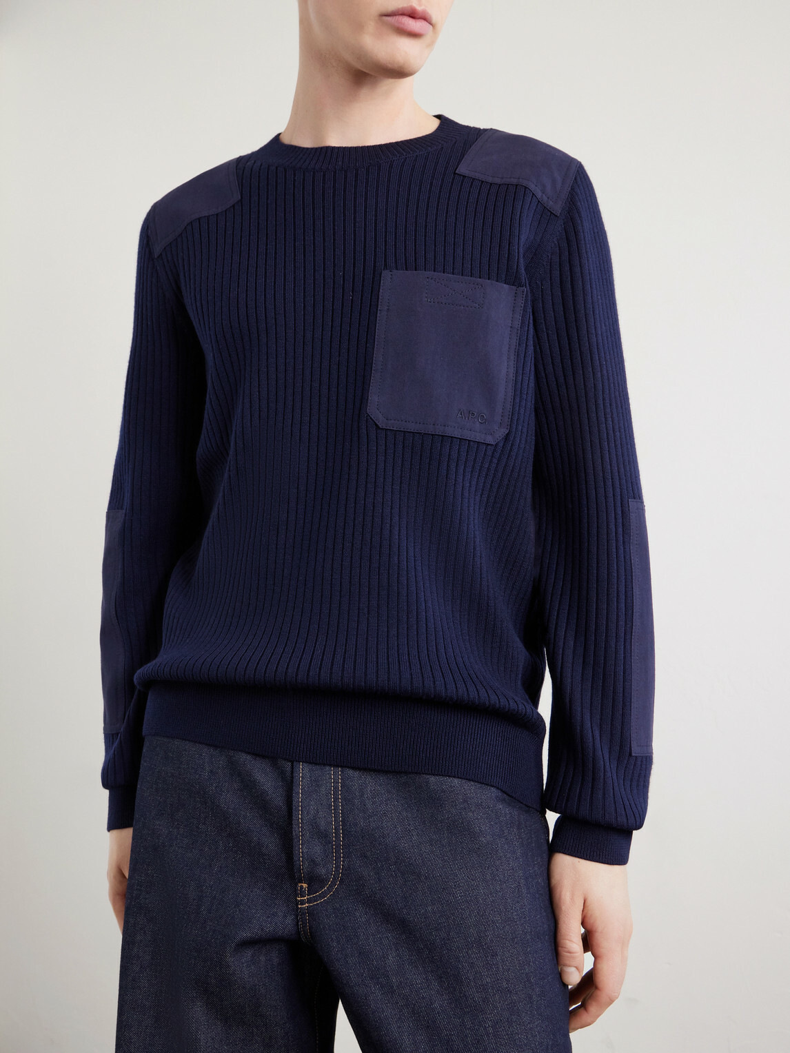 A.P.C. - Mallarme Ribbed-Knit Virgin Wool Sweater - Blue