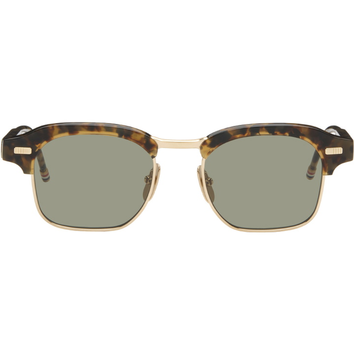 Photo: Thom Browne Brown Acetate & Titanium Square Sunglasses