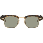Thom Browne Brown Acetate & Titanium Square Sunglasses