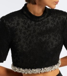 Simkhai Jalen embellished jacquard crop top