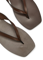 A.emery Kinto Leather Flip Flops Brown