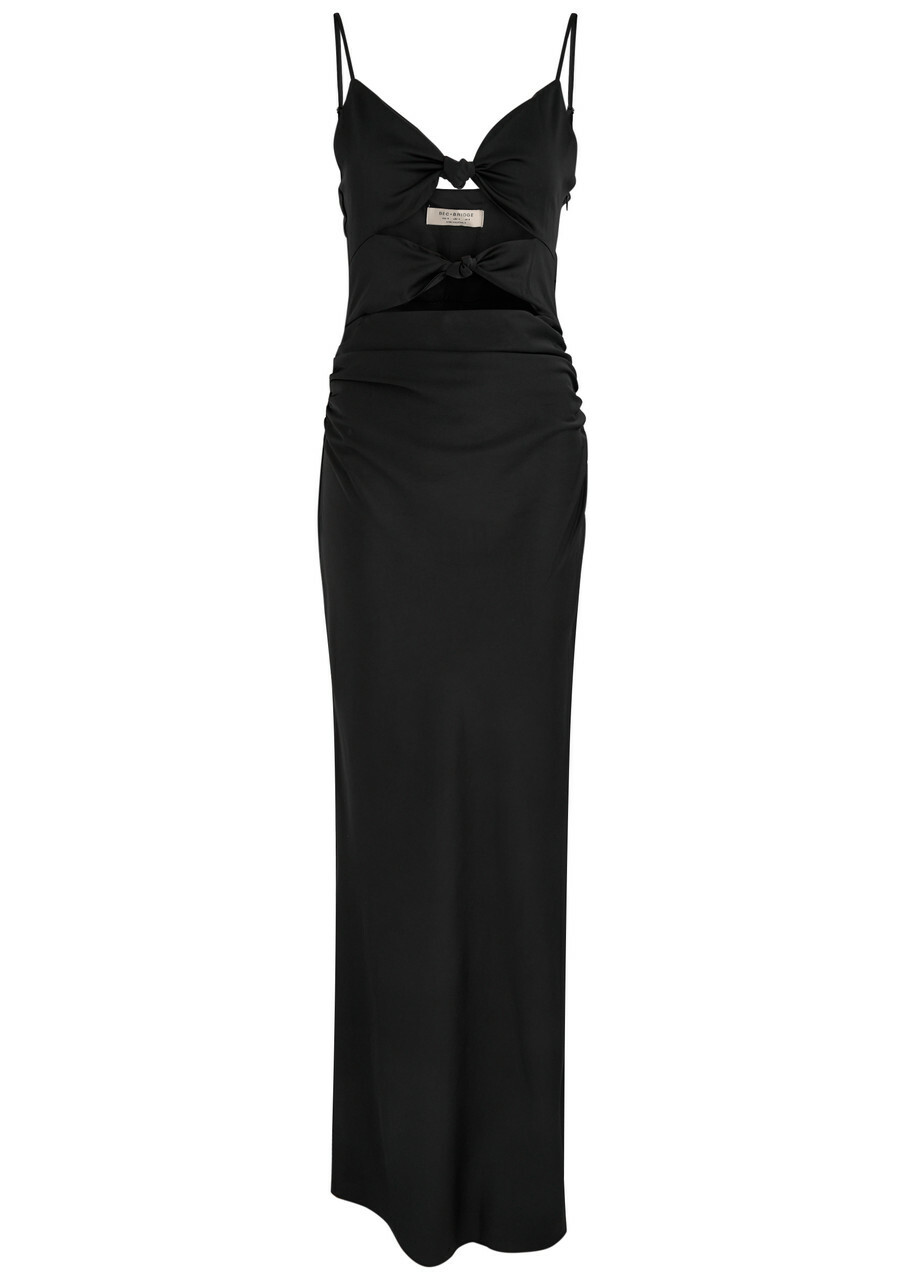 Bec & Bridge Mari Lou Cut-out Satin Maxi Dress Black BEC + BRIDGE