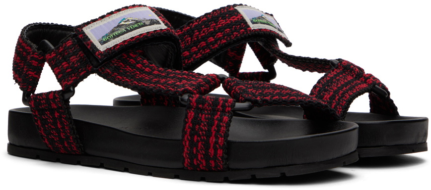 Bottega Veneta Black & Red Trip Sandals Bottega Veneta