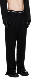 VTMNTS Black Pleated Trousers