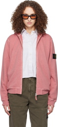 Stone Island Pink 6100032 Malfilé Fleece Old Effect Hoodie
