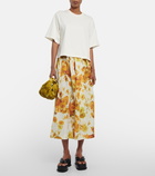 Dries Van Noten - Floral seersucker midi skirt