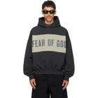 Fear of God ESSENTIALS Gray Cropped Relaxed Paneled Hoodie