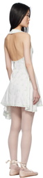 Yuhan Wang SSENSE Exclusive White Floral Print Denim Minidress