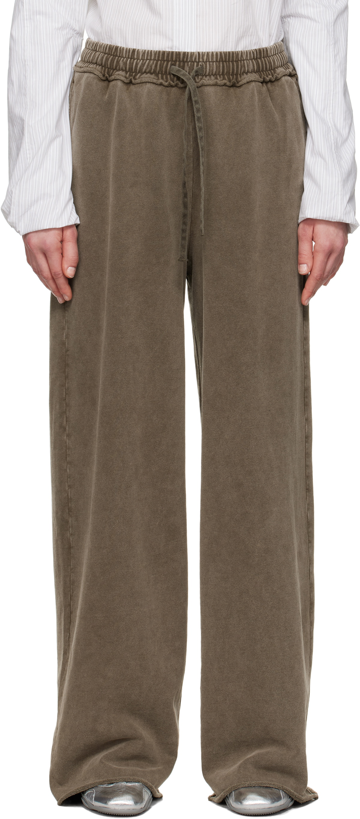 Acne Studios Brown Embroidered Logo Lounge Pants