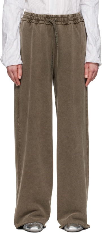 Photo: Acne Studios Brown Embroidered Logo Lounge Pants