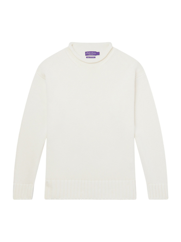 Photo: Ralph Lauren Purple label - Knitted Cotton Sweater - White