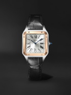 Cartier - Santos-Dumont Large 43.5mm 18-Karat Rose Gold, Stainless Steel and Alligator Watch, Ref. No. CRW2SA0037