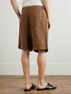 Federico Curradi - Wide-Leg Linen Shorts - Brown