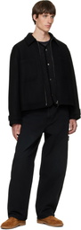 Solid Homme Black Layered Wool Jacket