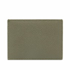 Thom Browne Men's Single Card Holder in Dark Green Pebble Leather 