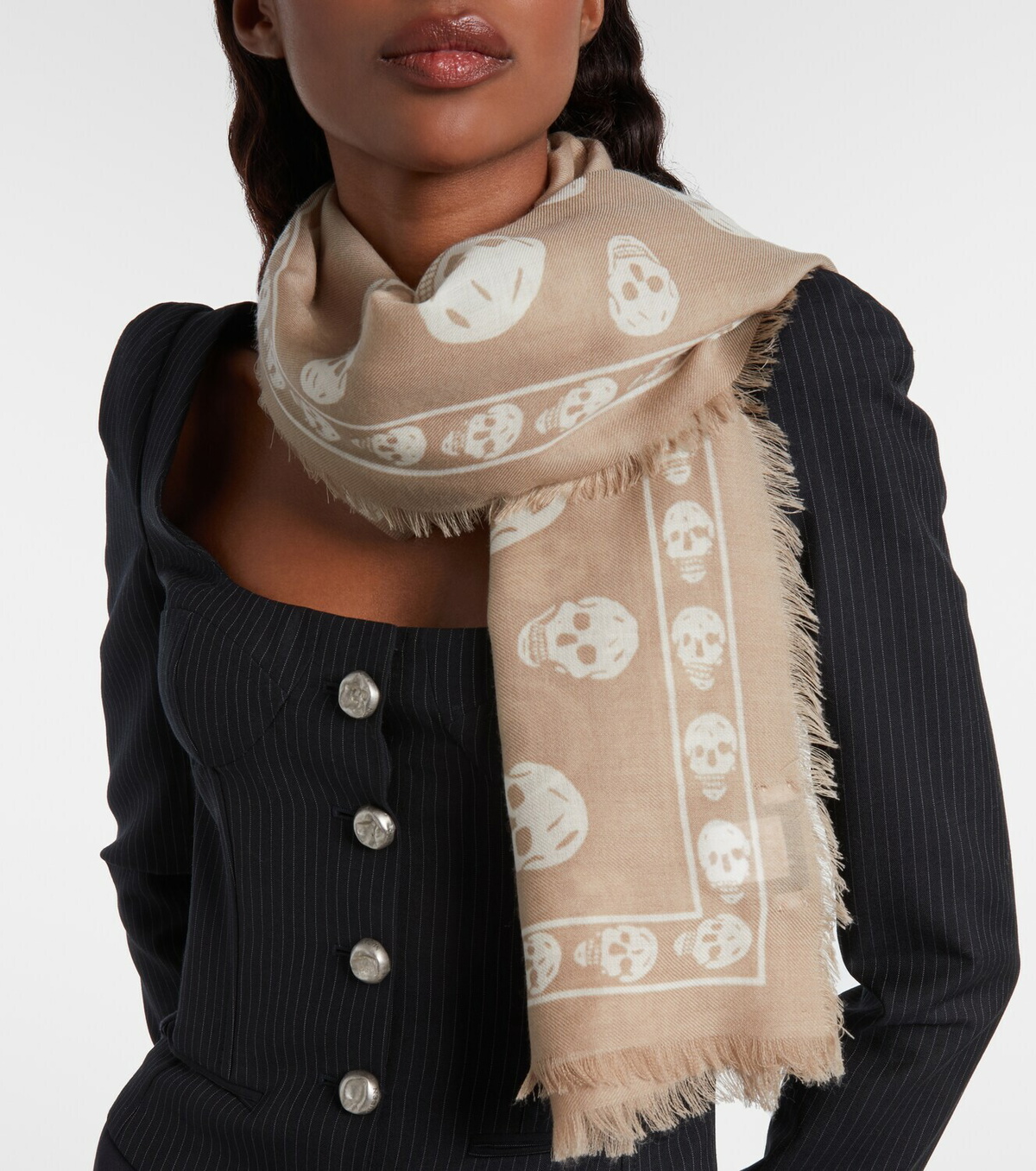 McQueen Skull silk scarf