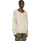 Greg Lauren Beige Long Sleeve Sweatshirt