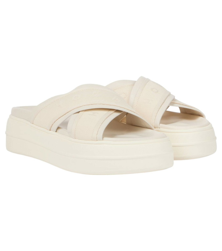 Photo: Hogan Skyscraper leather-trimmed platform sandals