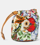 Etro Mini leather-trimmed printed clutch