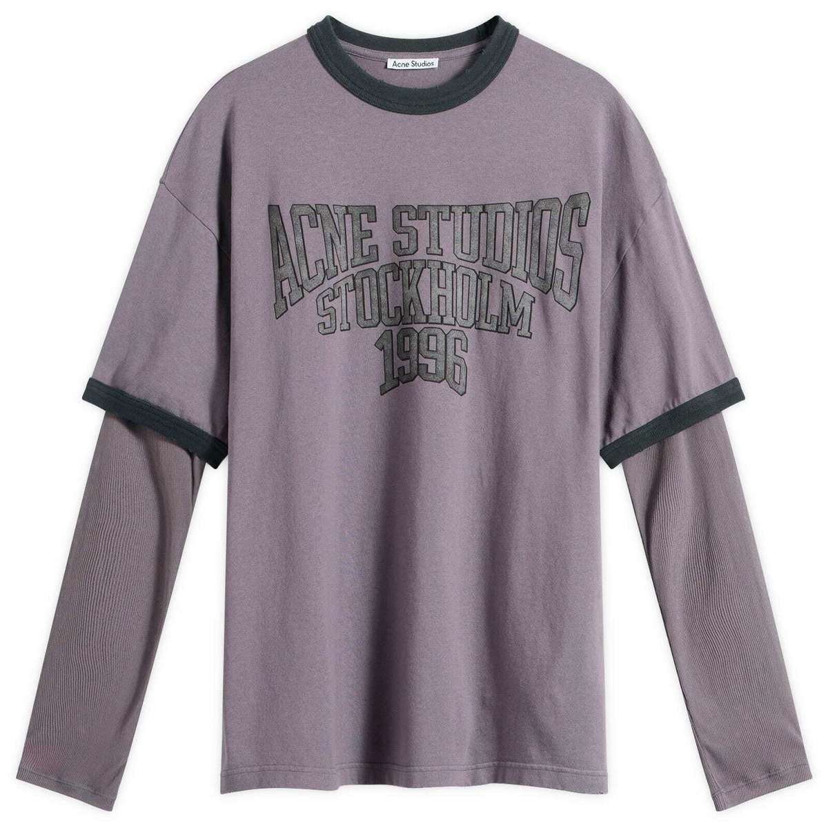 Acne Studios Women's Edra Double College Top in Dark Purple/Black