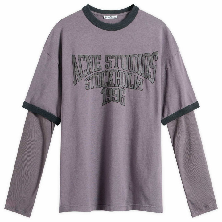 Photo: Acne Studios Women's Edra Double College Top in Dark Purple/Black