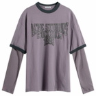 Acne Studios Women's Edra Double College Top in Dark Purple/Black