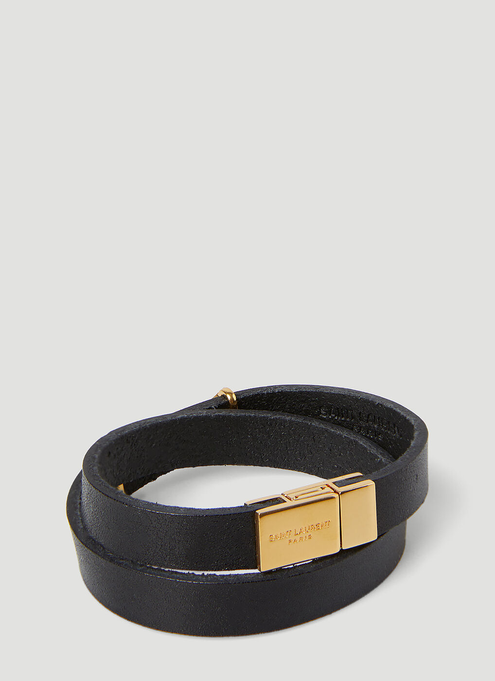 Opyum Double Wrap Bracelet in Black Saint Laurent