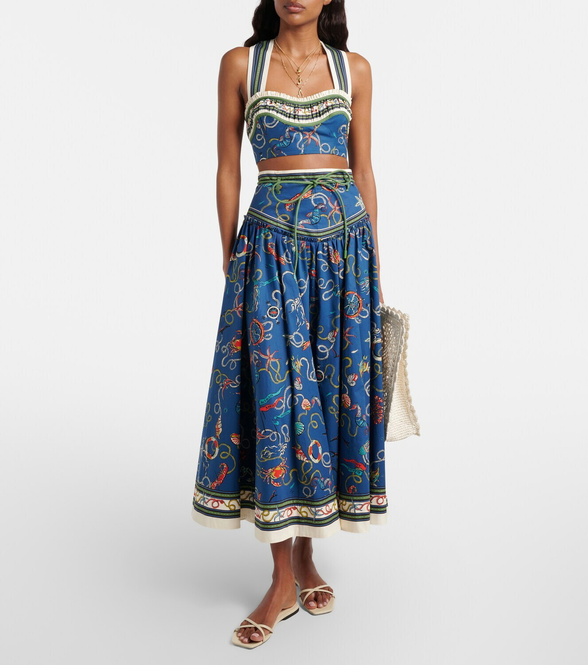 Alémais Cove printed cotton maxi skirt
