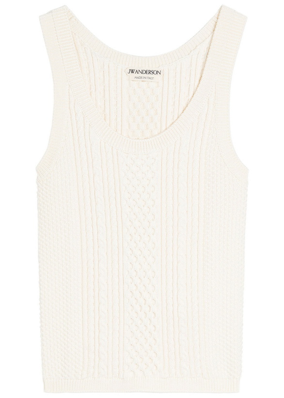 Photo: JW Anderson Cable Knit Tank top Ivory