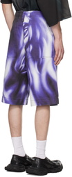 Gerrit Jacob Purple Printed Denim Shorts