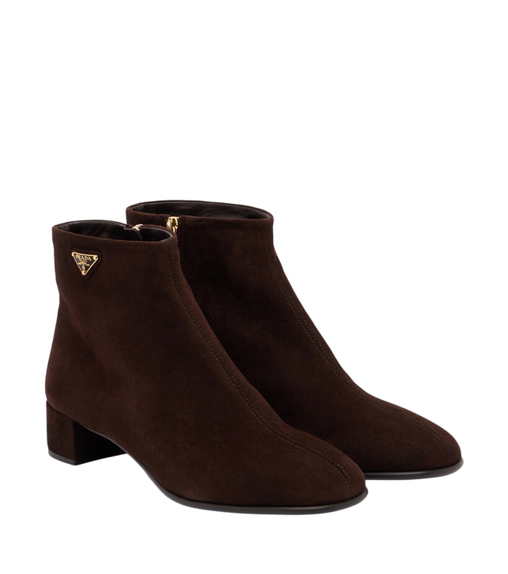 Photo: Prada Logo suede ankle boots