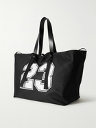 Off-White - Leather and Webbing-Trimmed Printed Mesh Tote