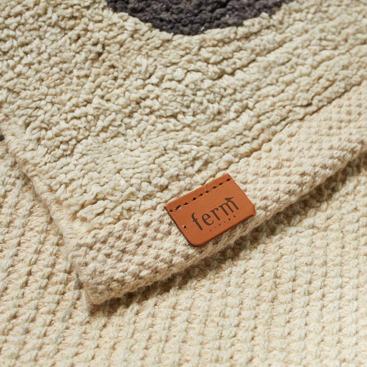 Ferm Living Lay Washable Mat in Off-White/Coffee ferm LIVING