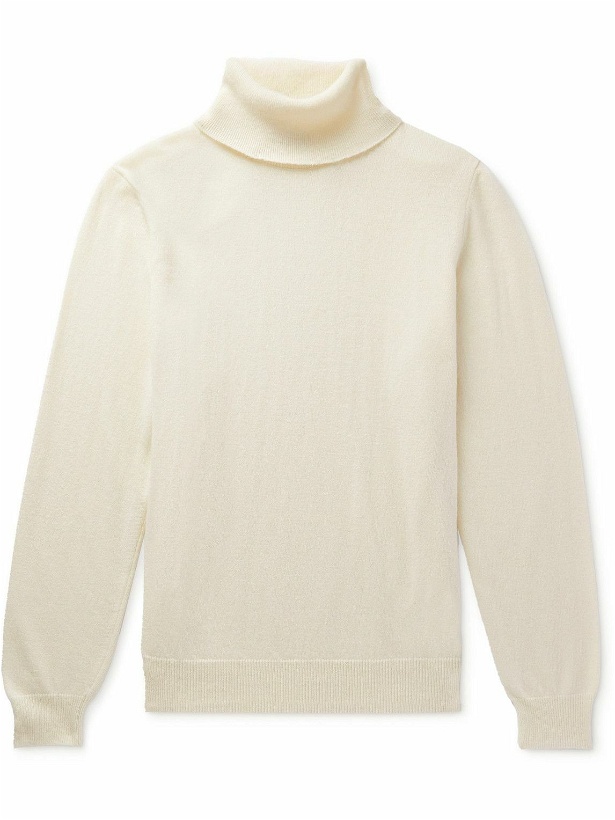 Photo: Incotex - Slim-Fit Virgin Wool and Cashmere-Blend Rollneck Sweater - Neutrals