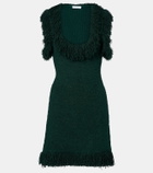 Ferragamo Fringed silk-blend minidress