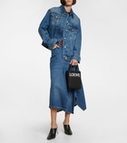 Loewe - Leather-trimmed raffia tote bag