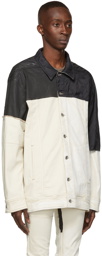 Rick Owens Drkshdw White Colorblock Denim Jacket