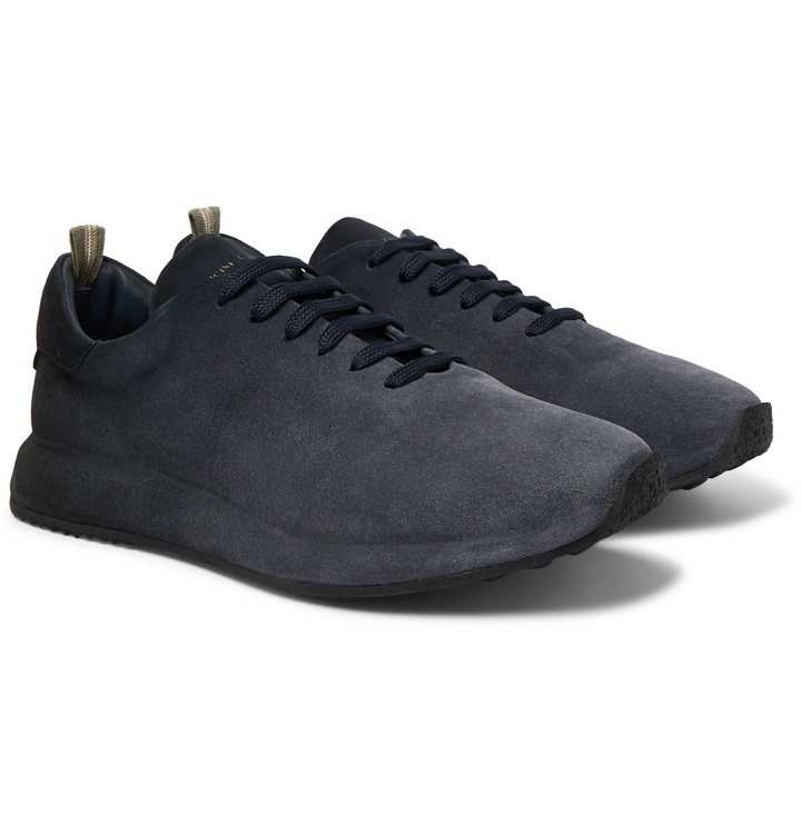 Photo: Officine Creative - Race Lux Burnished-Leather Sneakers - Blue