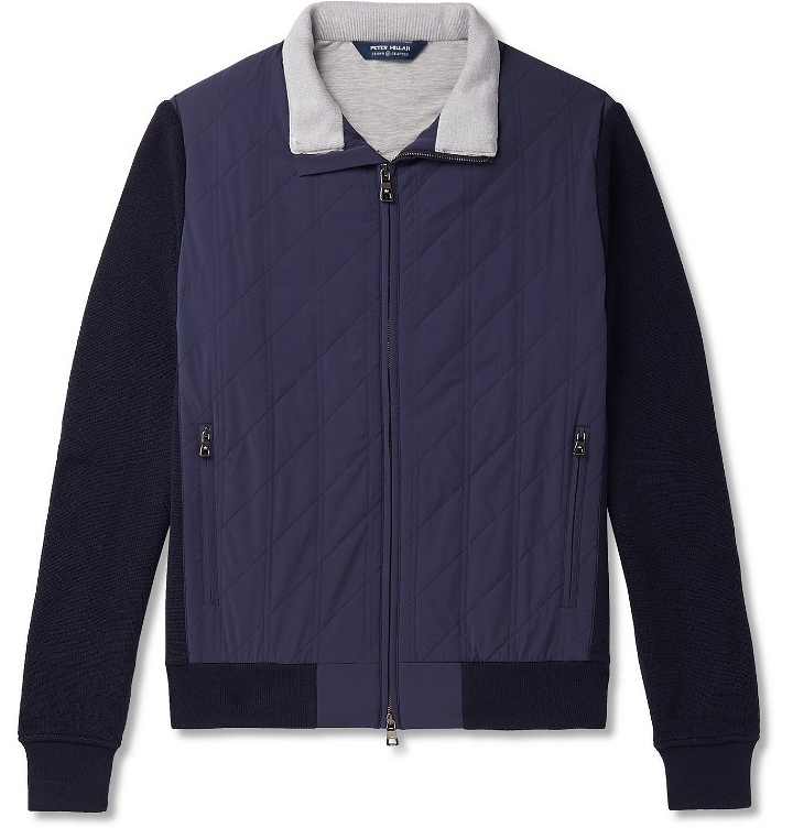 Photo: Peter Millar - Stealth Panelled Quilted Shell and Merino Wool Jacket - Blue