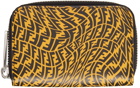 Fendi Yellow & Black FF Vertigo Zip-Around Wallet