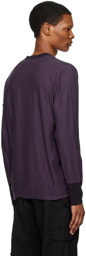 Stone Island Purple V-Neck Long Sleeve T-Shirt