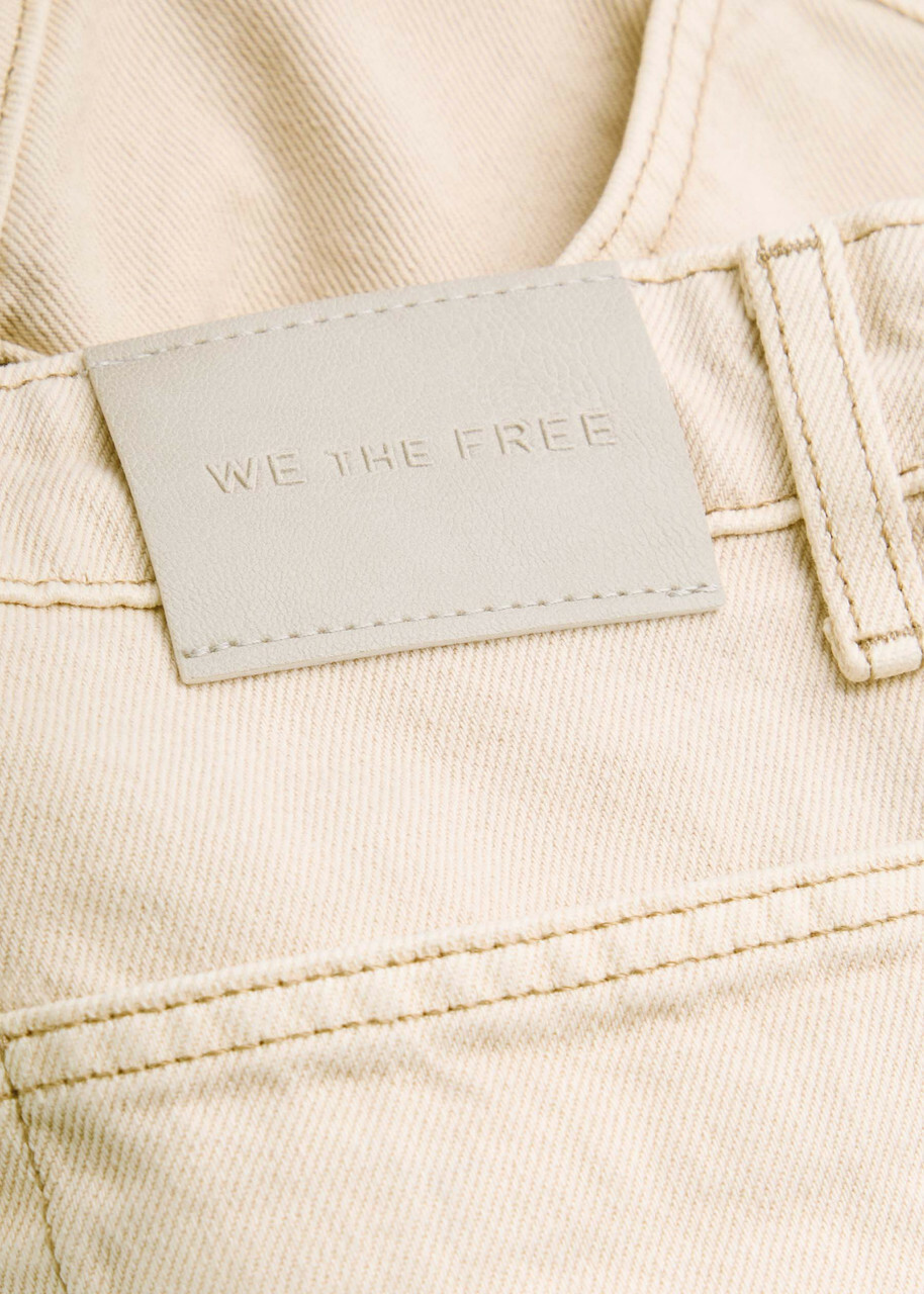 Free People Deep Trance Wide-leg Cropped Jeans Cream